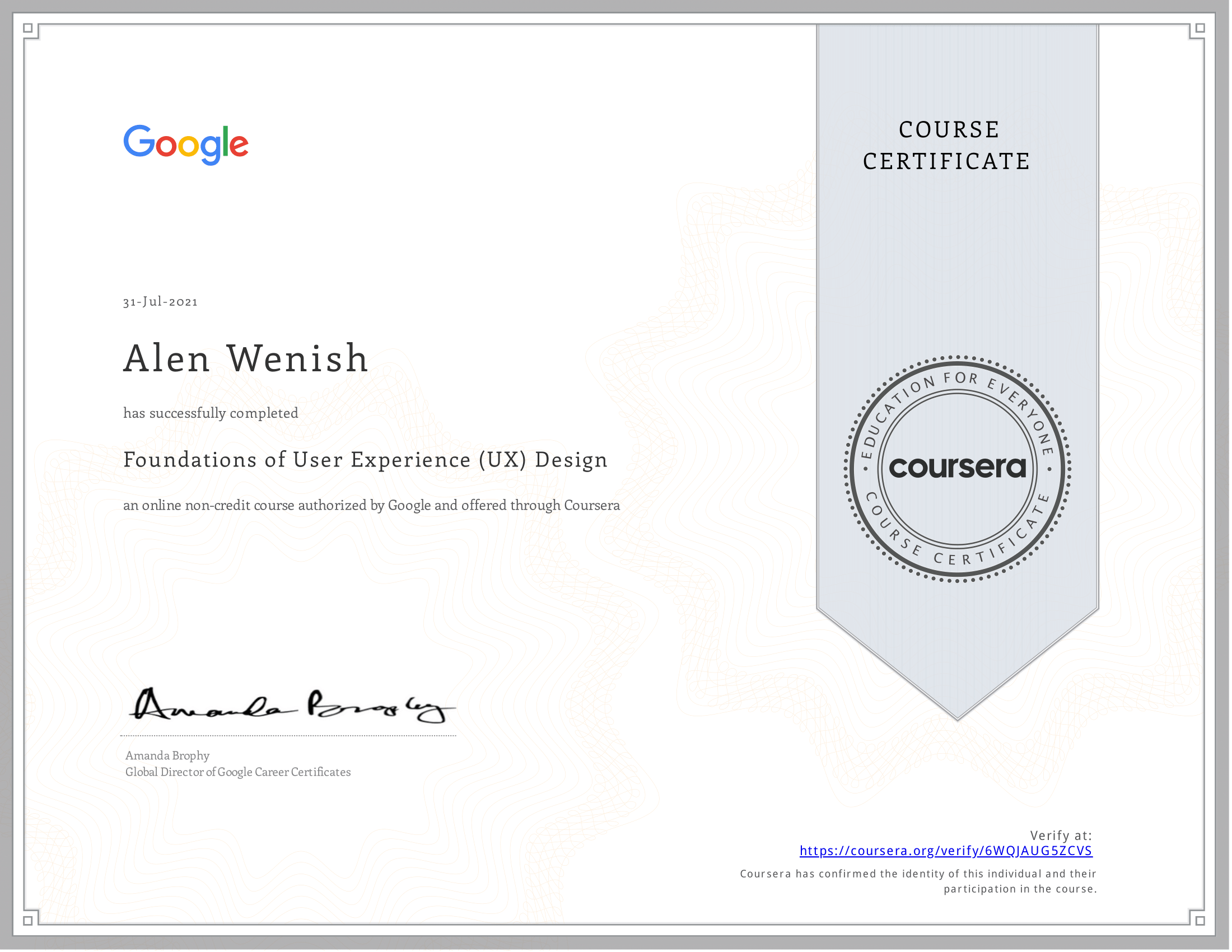 certificate